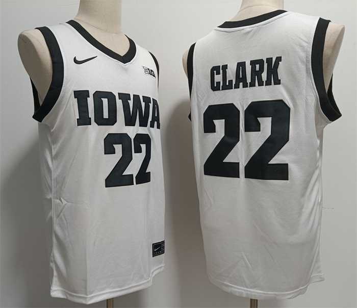 Men%27s Iowa Hawkeyes #22 Caitlin Clark White Stitched Jersey->iowa hawkeyes->NCAA Jersey